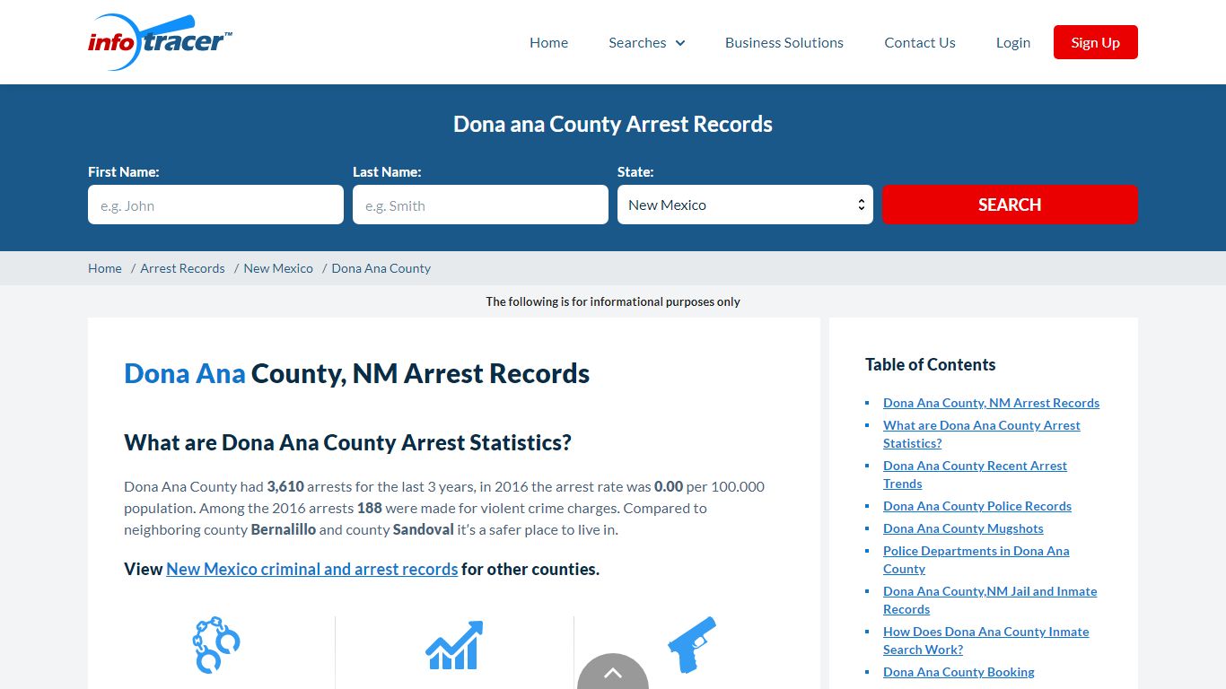Dona Ana County, NM Arrest Records - Infotracer.com