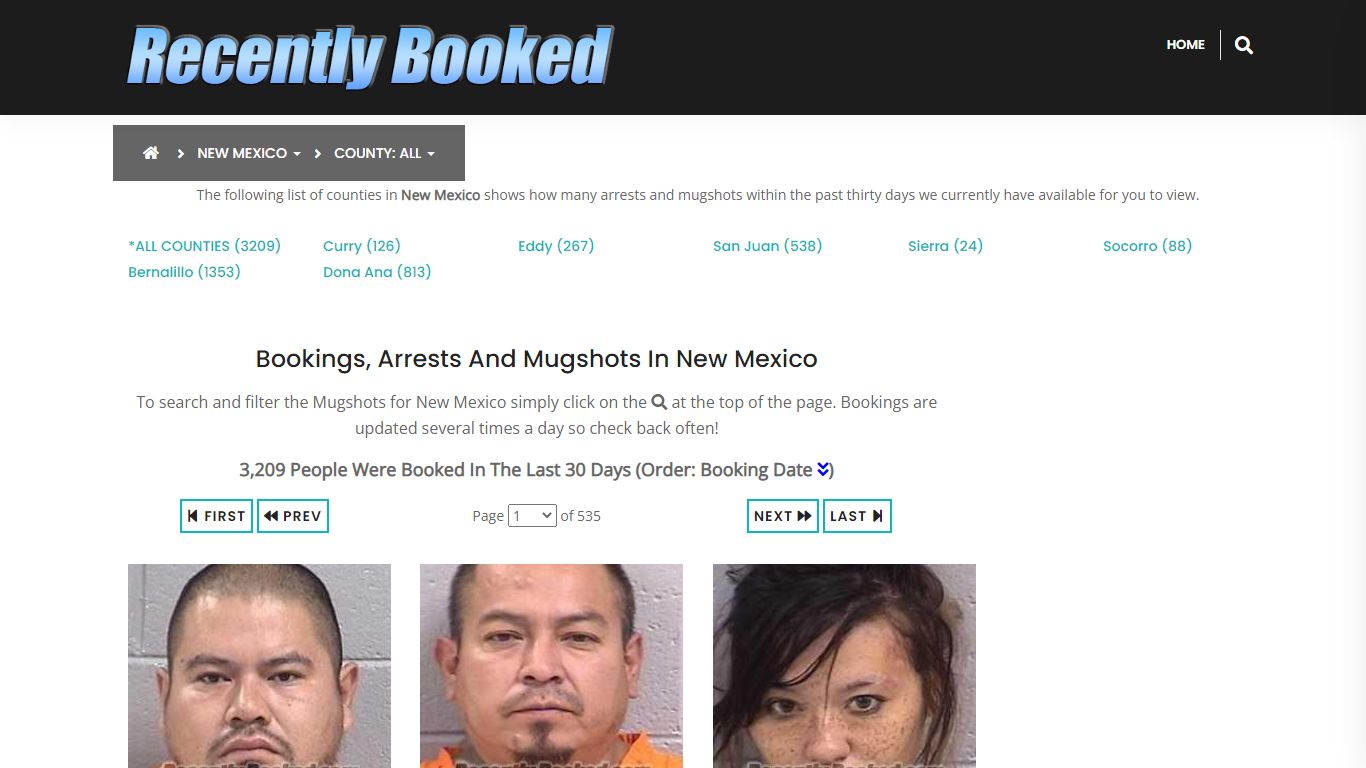 Bookings, Arrests and Mugshots in Dona Ana County, New Mexico